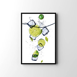 Kuchynský plagát Limes and ice cubes zv26015